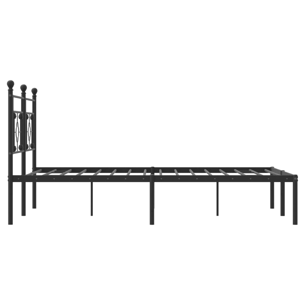 vidaXL Metal Bed Frame with Headboard Black 59.1"x78.7"-4