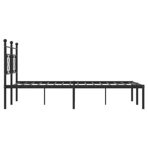 vidaXL Metal Bed Frame with Headboard Black 59.1"x78.7"-4