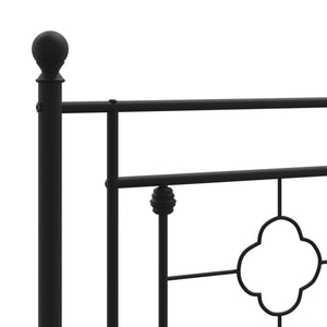 vidaXL Metal Bed Frame with Headboard Black 59.1"x78.7"-6