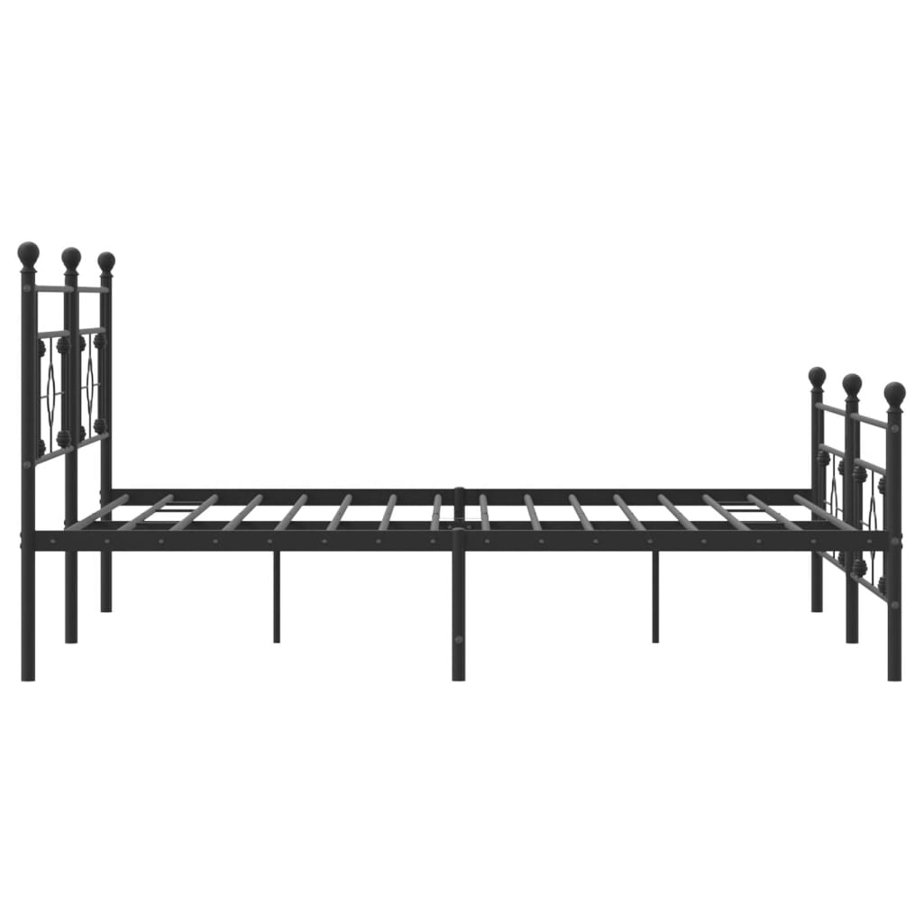 vidaXL Metal Bed Frame with Headboard and Footboard Black 76"x79.9" King-4