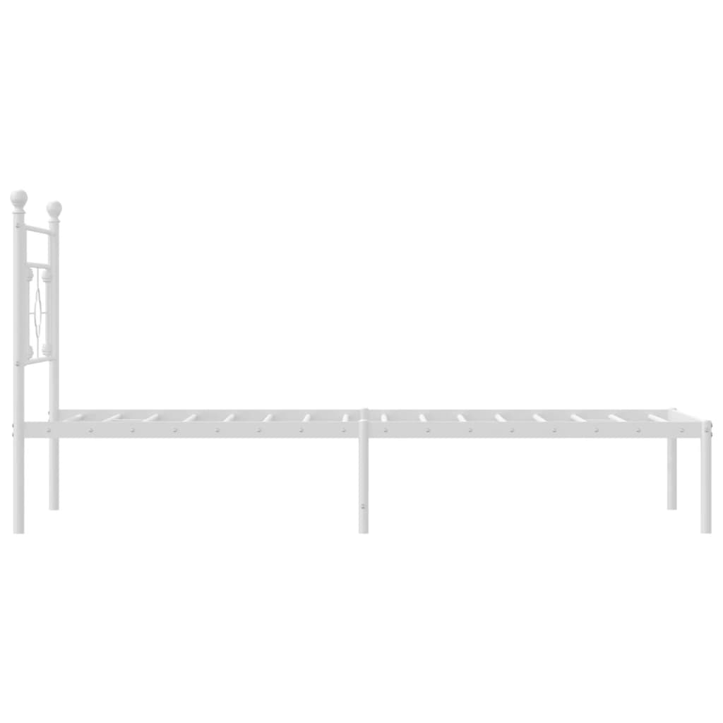 vidaXL Metal Bed Frame with Headboard White 39.4"x78.7"-4