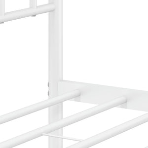 vidaXL Metal Bed Frame with Headboard White 39.4"x78.7"-7