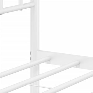 vidaXL Metal Bed Frame with Headboard and Footboard White 39.4"x78.7"-7