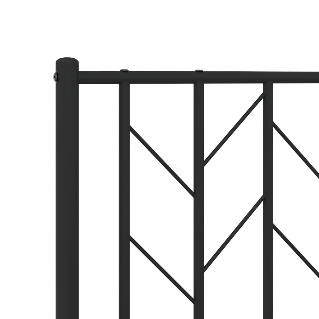 vidaXL Metal Bed Frame with Headboard Black 39.4"x78.7"-6