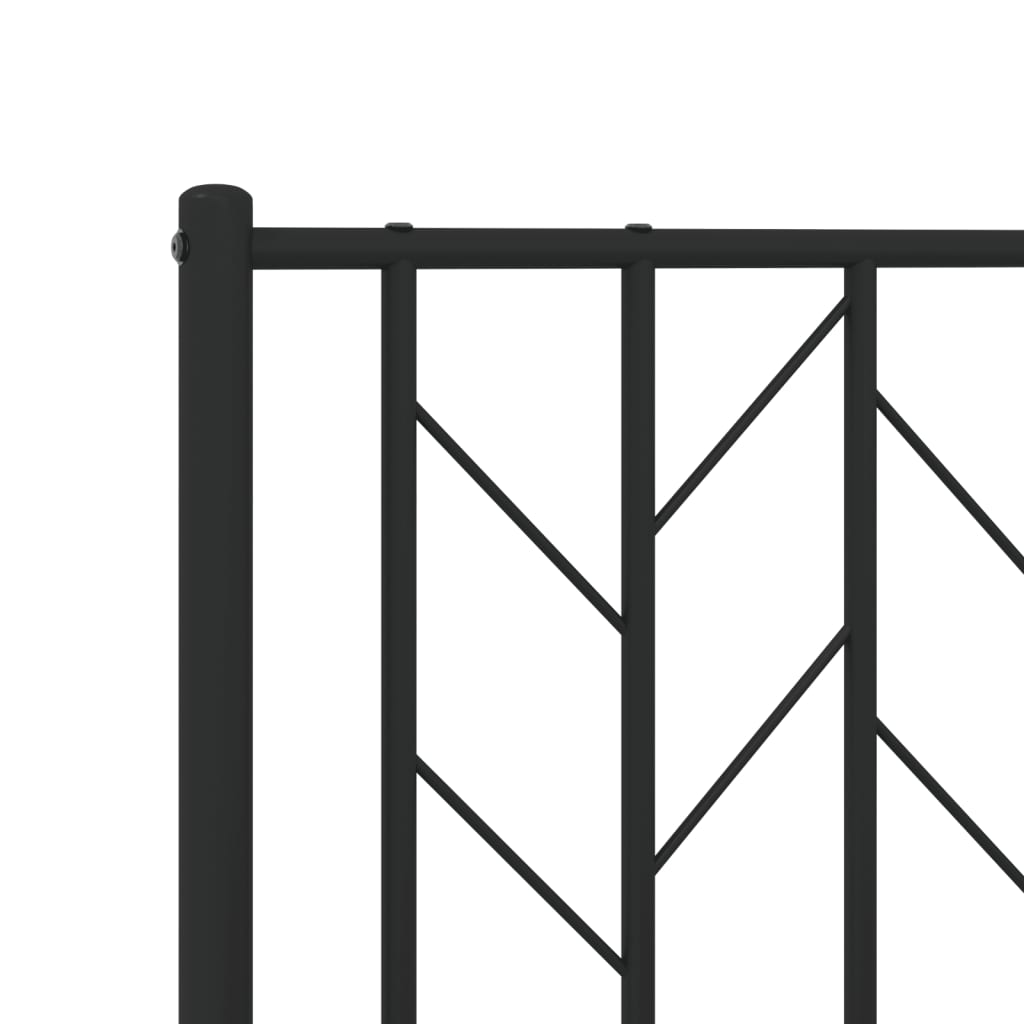 vidaXL Metal Bed Frame with Headboard Black 59.1"x78.7"-6