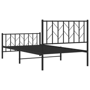 vidaXL Metal Bed Frame with Headboard and Footboard Black 39.4"x78.7"-5