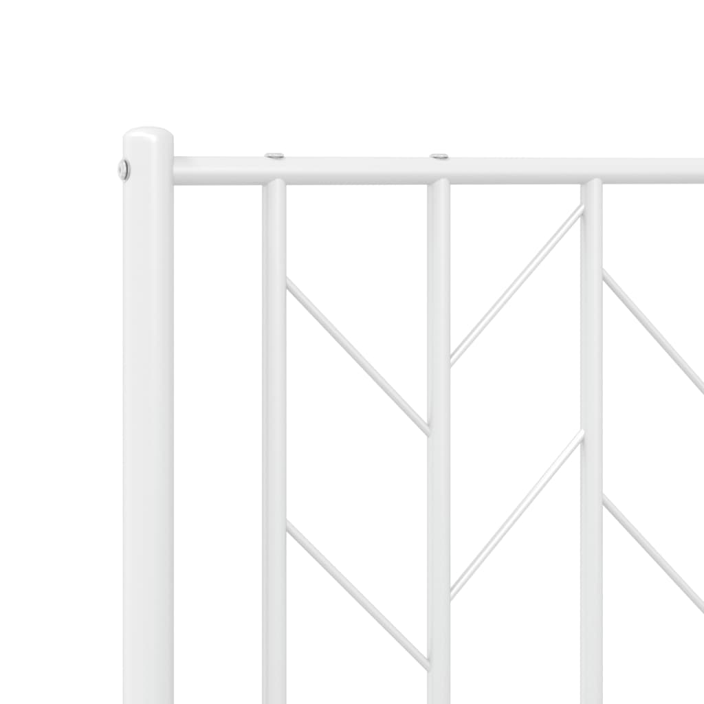 vidaXL Metal Bed Frame with Headboard White 39.4"x78.7"-6