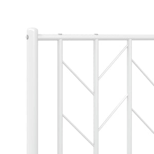 vidaXL Metal Bed Frame with Headboard White 39.4"x78.7"-6