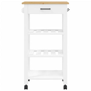 vidaXL Kitchen Trolley MONZA 18.9"x15.7"x35.4" Solid Wood Pine-4