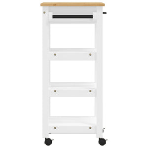 vidaXL Kitchen Trolley MONZA 18.9"x15.7"x35.4" Solid Wood Pine-5