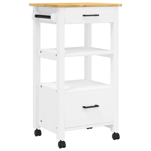 vidaXL Kitchen Trolley Rolling Cart on Wheels Living Room Solid Wood Pine-8