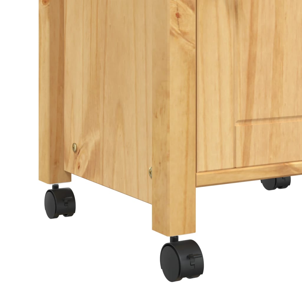 vidaXL Kitchen Trolley Rolling Cart on Wheels Living Room Solid Wood Pine-7