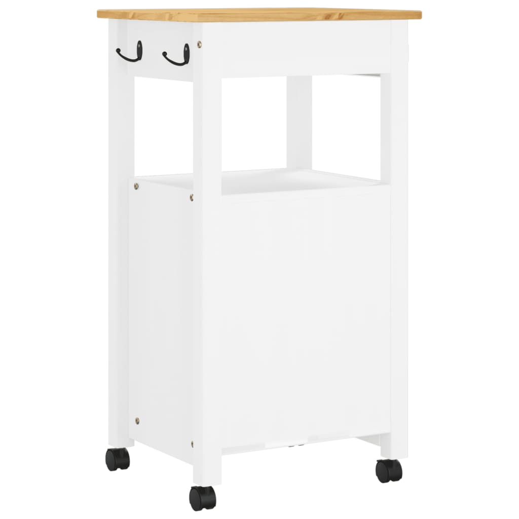 vidaXL Kitchen Trolley Rolling Cart on Wheels Living Room Solid Wood Pine-6