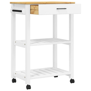 vidaXL Kitchen Trolley MONZA 23.6"x15.7"x35.4" Solid Wood Pine-3