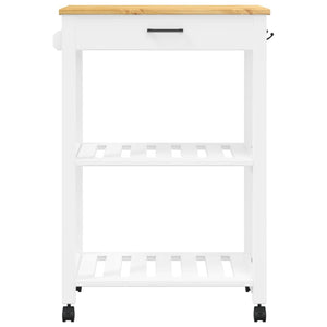 vidaXL Kitchen Trolley MONZA 23.6"x15.7"x35.4" Solid Wood Pine-4