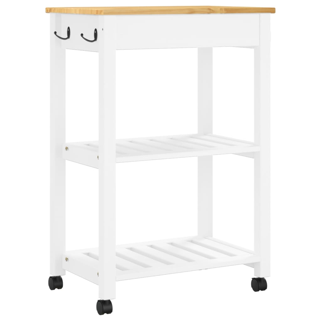 vidaXL Kitchen Trolley MONZA 23.6"x15.7"x35.4" Solid Wood Pine-6