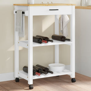 vidaXL Kitchen Trolley MONZA 23.6"x15.7"x35.4" Solid Wood Pine-0