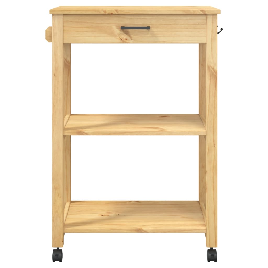 vidaXL Kitchen Trolley MONZA 23.6"x15.7"x35.4" Solid Wood Pine-4