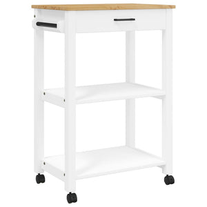 vidaXL Kitchen Trolley MONZA 23.6"x15.7"x35.4" Solid Wood Pine-8