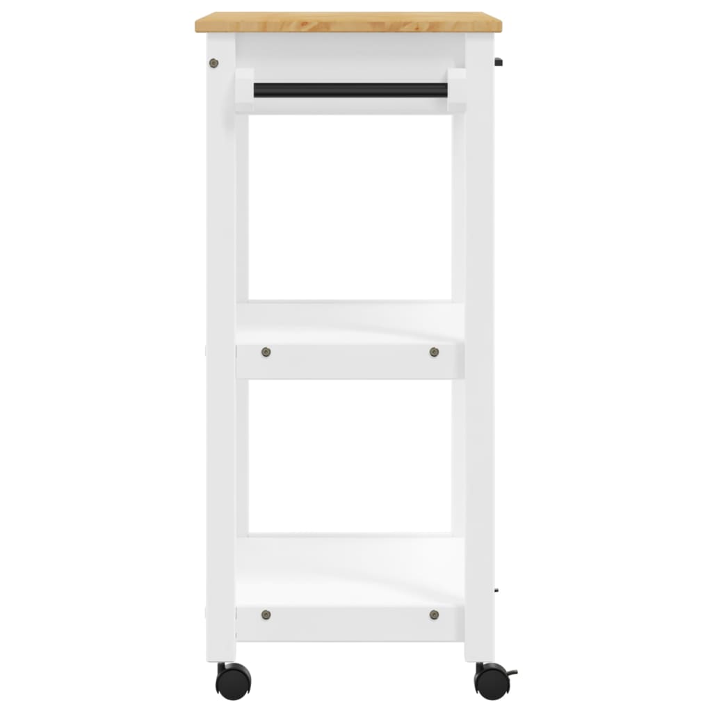 vidaXL Kitchen Trolley MONZA 23.6"x15.7"x35.4" Solid Wood Pine-5