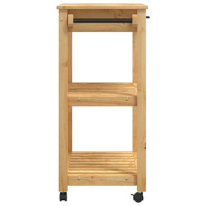 vidaXL Kitchen Trolley MONZA 33.1"x15.7"x35.4" Solid Wood Pine-5