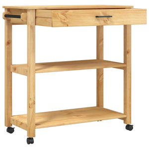 vidaXL Kitchen Trolley MONZA 33.1"x15.7"x35.4" Solid Wood Pine-3