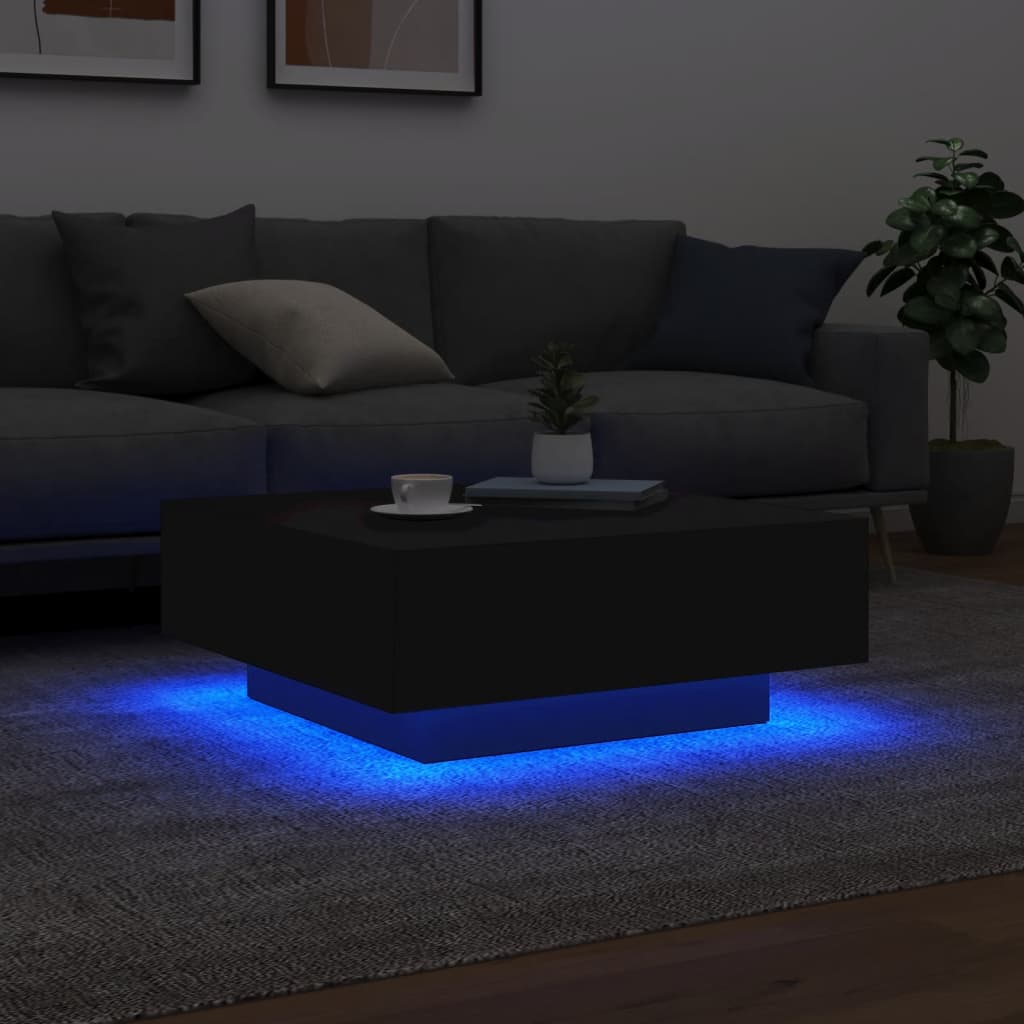 vidaXL Coffee Table with LED Lights Couch End Side Desk Living Room Furniture-89