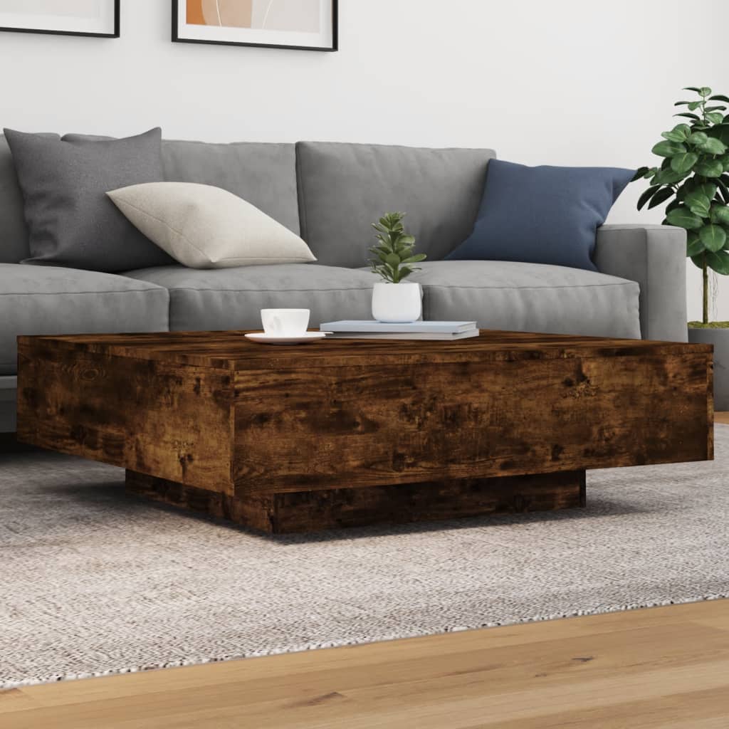 vidaXL Coffee Table with LED Lights Couch End Side Desk Living Room Furniture-83