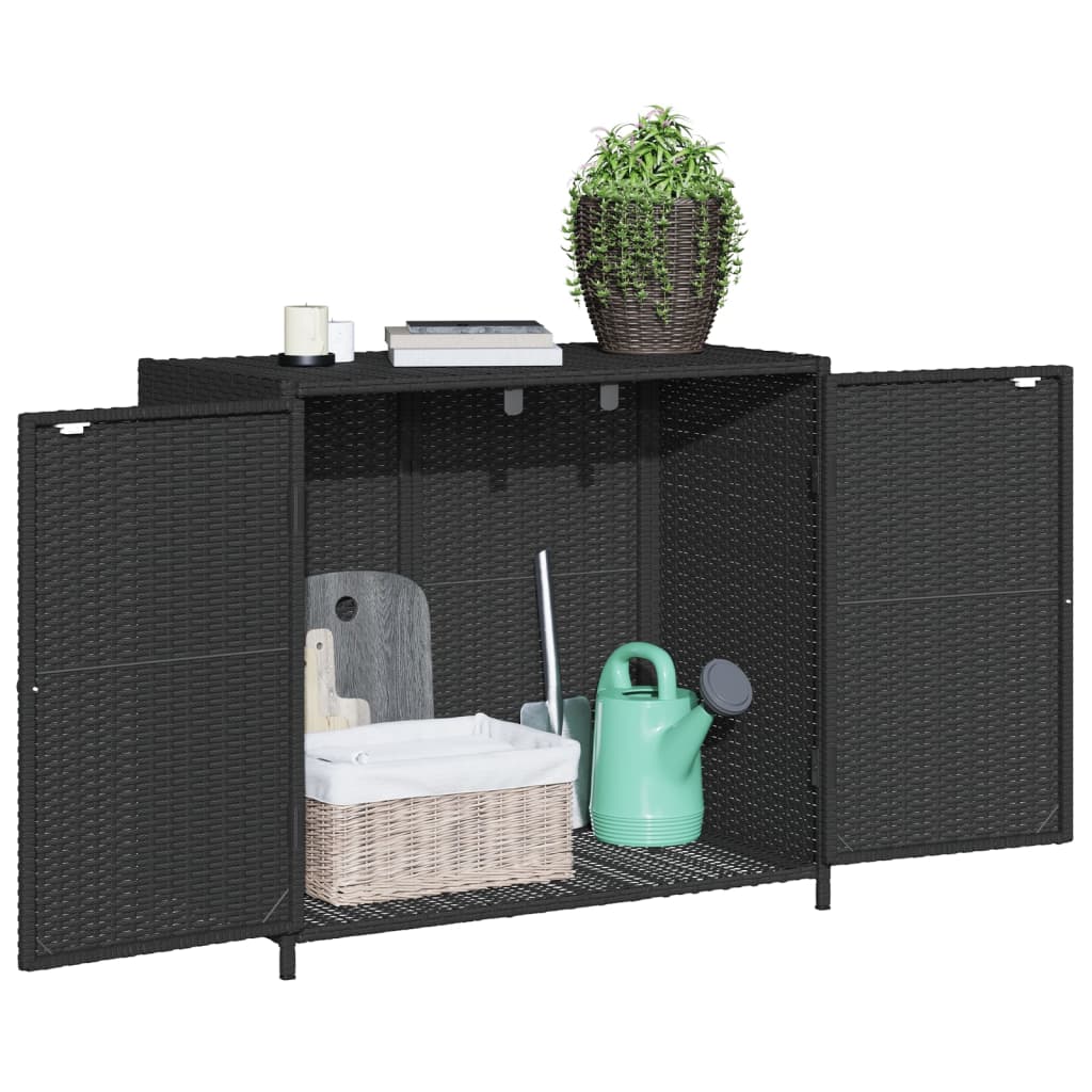 vidaXL Patio Storage Cabinet Box Outdoor Garden Tool Organizer Poly Rattan-21