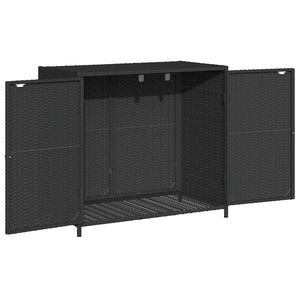 vidaXL Patio Storage Cabinet Box Outdoor Garden Tool Organizer Poly Rattan-25