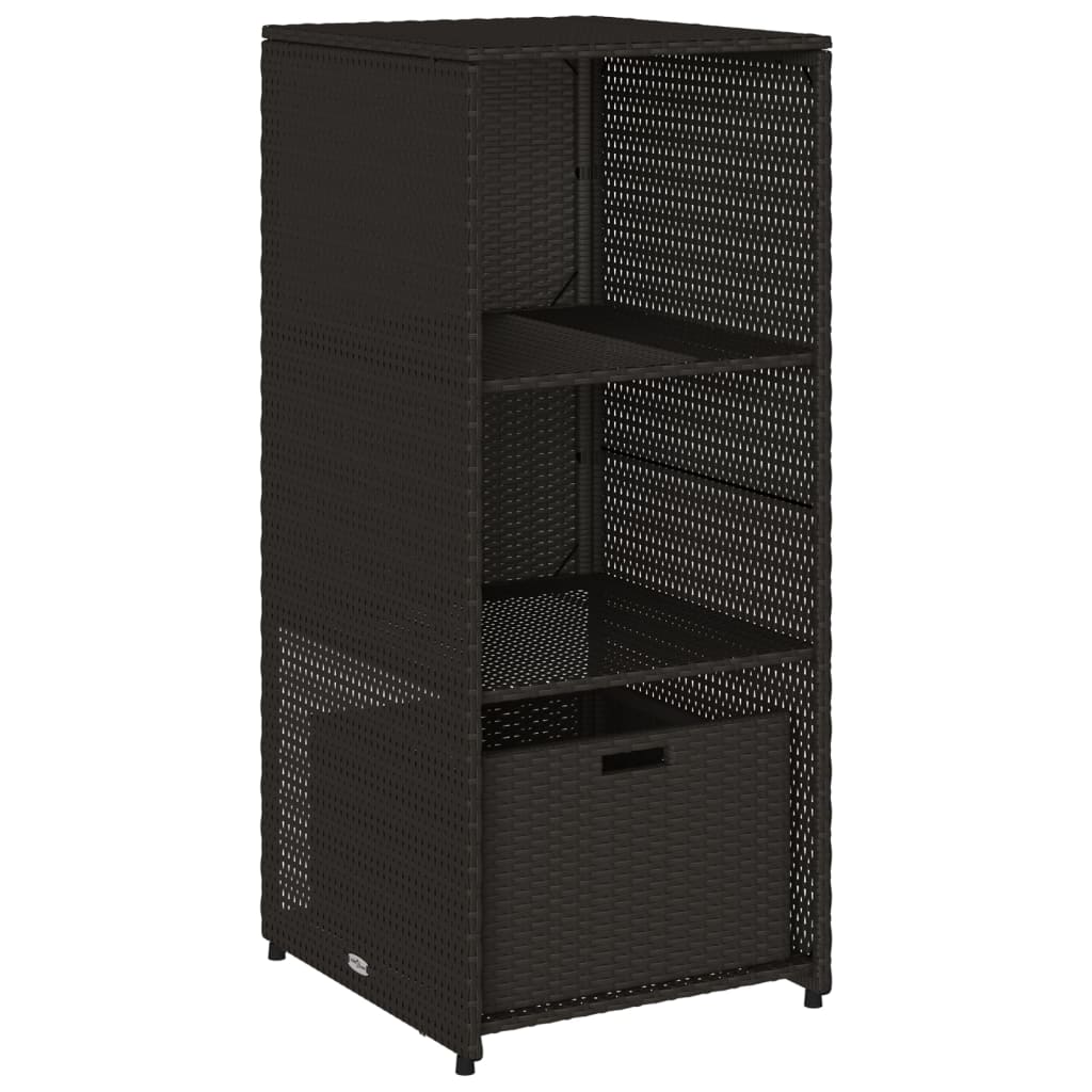 vidaXL Patio Storage Cabinet Tool Organizer Outdoor Furniture Poly Rattan-20