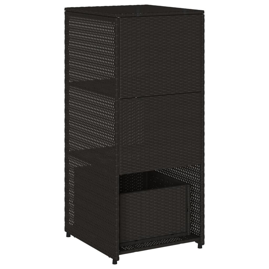 vidaXL Patio Storage Cabinet Tool Organizer Outdoor Furniture Poly Rattan-14