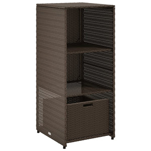 vidaXL Patio Storage Cabinet Tool Organizer Outdoor Furniture Poly Rattan-33