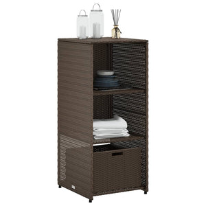 vidaXL Patio Storage Cabinet Tool Organizer Outdoor Furniture Poly Rattan-7