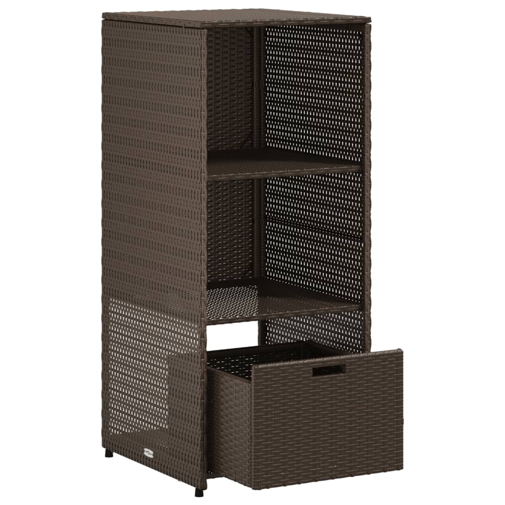 vidaXL Patio Storage Cabinet Tool Organizer Outdoor Furniture Poly Rattan-15