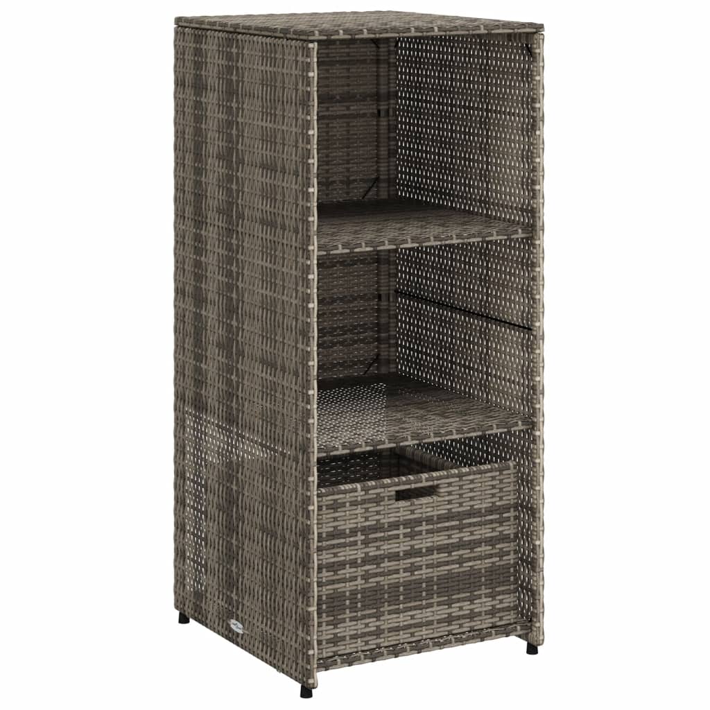 vidaXL Patio Storage Cabinet Tool Organizer Outdoor Furniture Poly Rattan-27