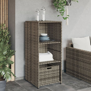 vidaXL Patio Storage Cabinet Tool Organizer Outdoor Furniture Poly Rattan-34