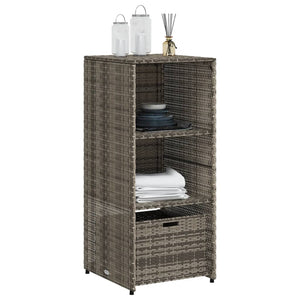 vidaXL Patio Storage Cabinet Tool Organizer Outdoor Furniture Poly Rattan-37