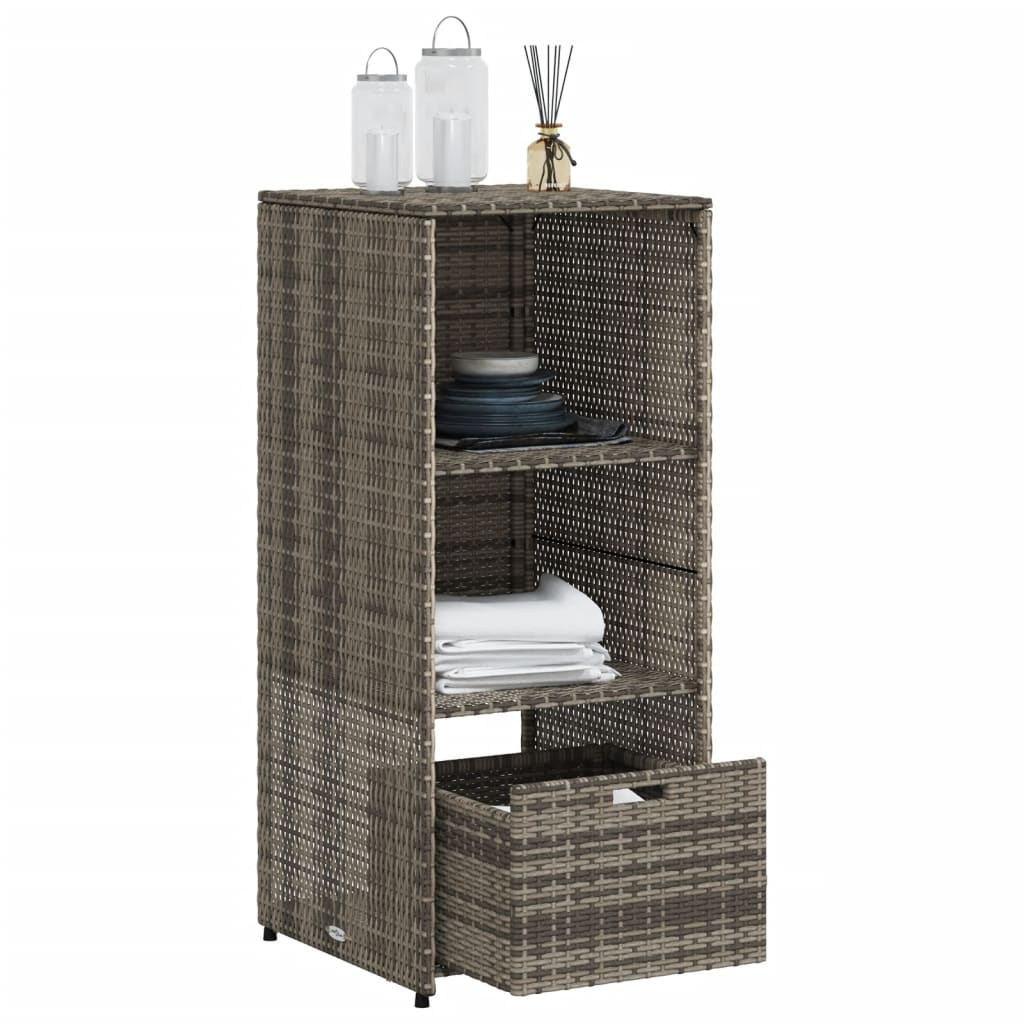 vidaXL Patio Storage Cabinet Tool Organizer Outdoor Furniture Poly Rattan-0