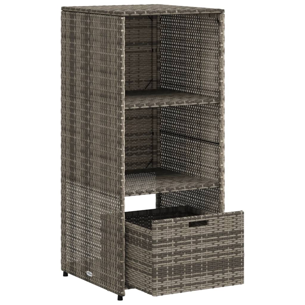 vidaXL Patio Storage Cabinet Tool Organizer Outdoor Furniture Poly Rattan-4