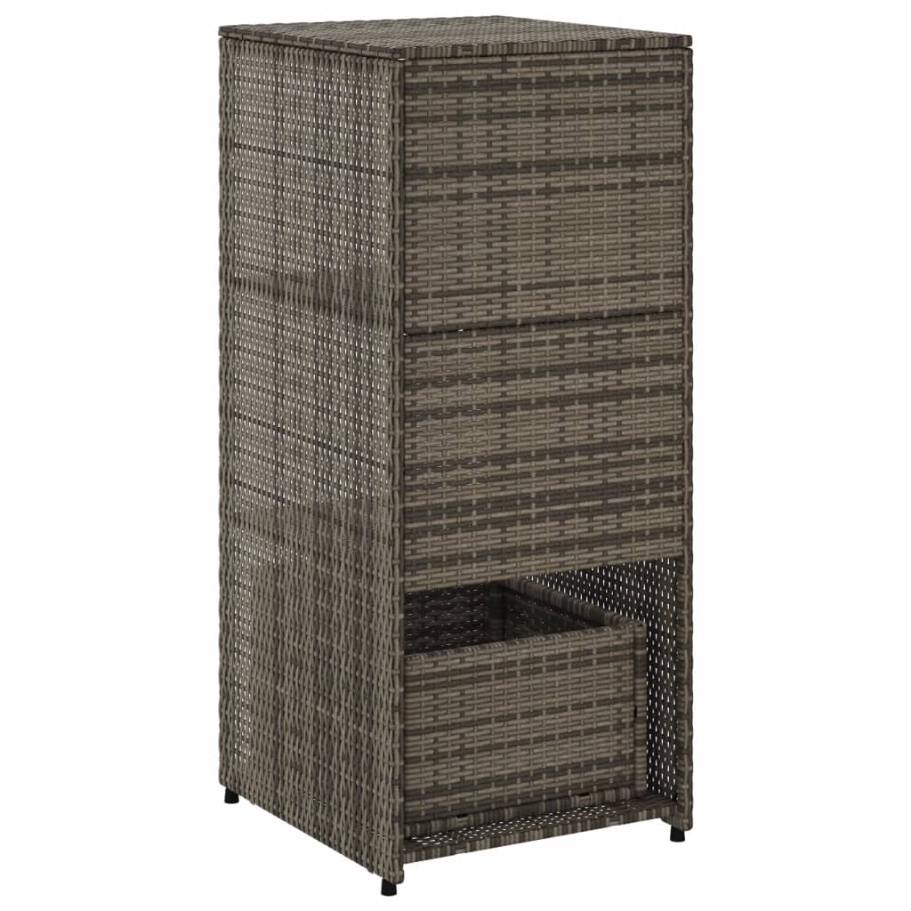 vidaXL Patio Storage Cabinet Tool Organizer Outdoor Furniture Poly Rattan-12