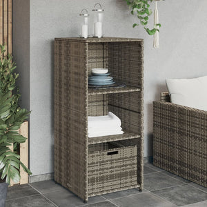 vidaXL Patio Storage Cabinet Tool Organizer Outdoor Furniture Poly Rattan-31