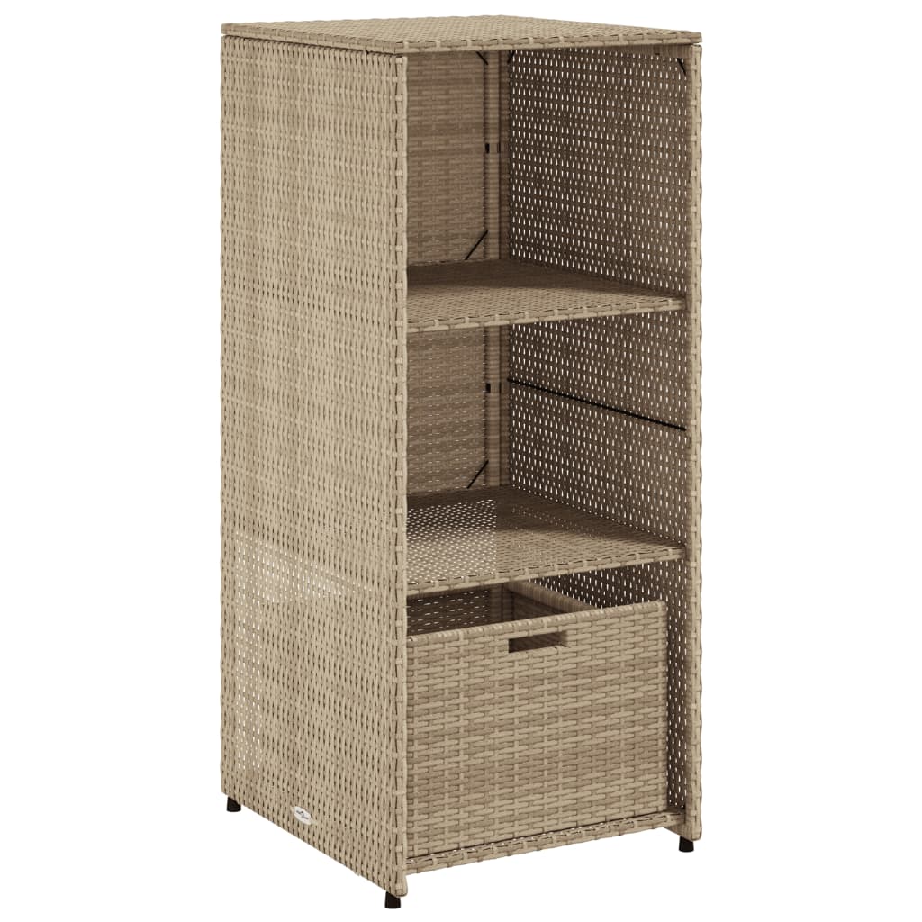 vidaXL Patio Storage Cabinet Tool Organizer Outdoor Furniture Poly Rattan-1