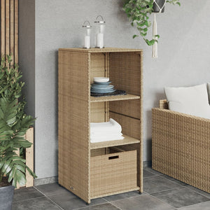 vidaXL Patio Storage Cabinet Tool Organizer Outdoor Furniture Poly Rattan-9