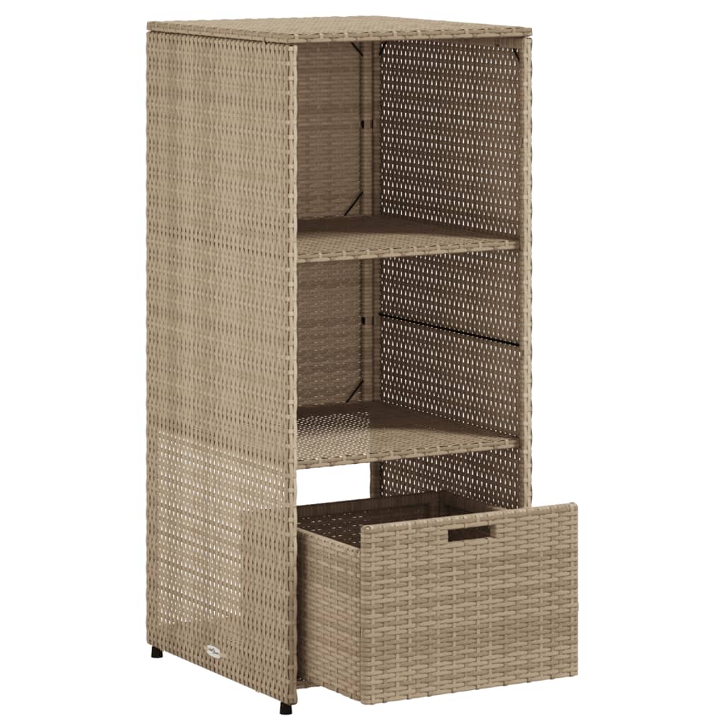 vidaXL Patio Storage Cabinet Tool Organizer Outdoor Furniture Poly Rattan-21