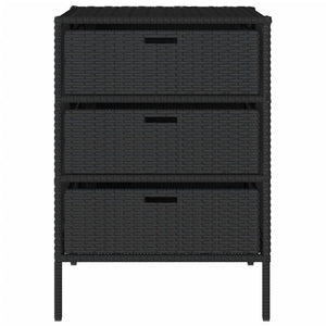 vidaXL Patio Storage Cabinet Brown 21.7"x23.2"x27.2" Poly Rattan-14