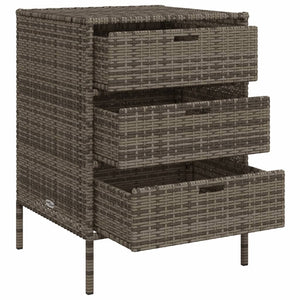 vidaXL Patio Storage Cabinet Brown 21.7"x23.2"x27.2" Poly Rattan-20