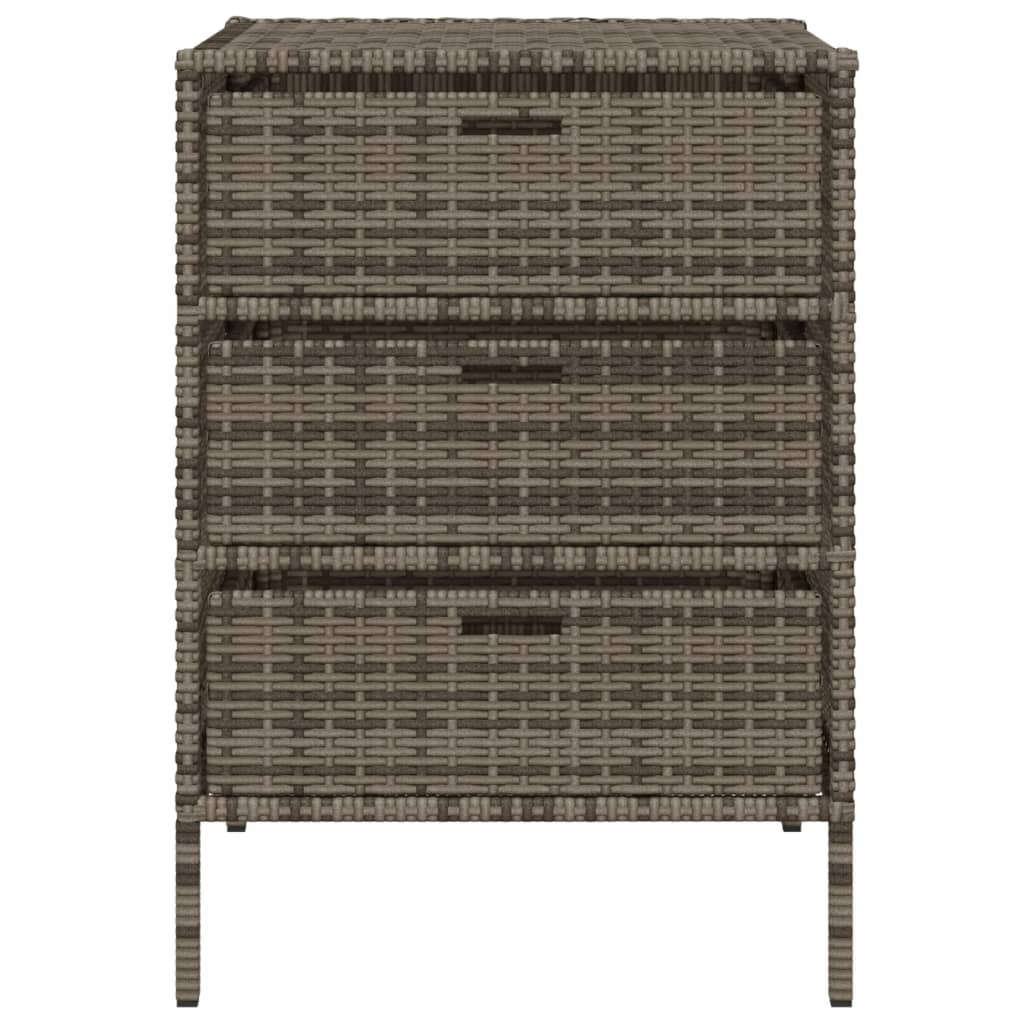 vidaXL Patio Storage Cabinet Brown 21.7"x23.2"x27.2" Poly Rattan-27