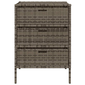 vidaXL Patio Storage Cabinet Brown 21.7"x23.2"x27.2" Poly Rattan-27