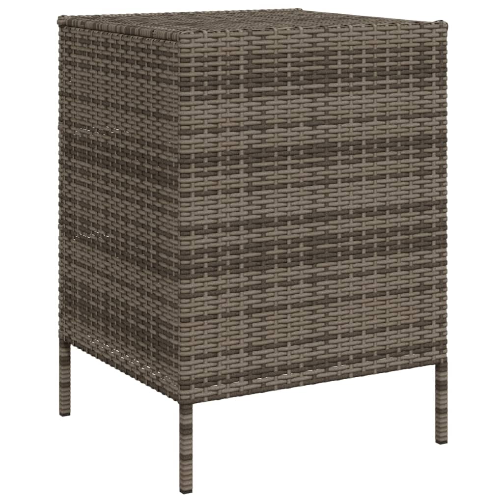 vidaXL Patio Storage Cabinet Brown 21.7"x23.2"x27.2" Poly Rattan-34